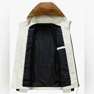 Plus Size Men's Elegant Contrast Color Hooded Jacket For Spring/autumn,